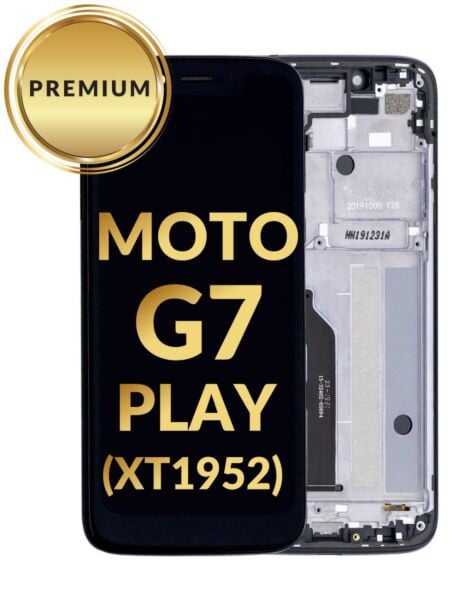 Motorola Moto G7 Play (XT1952) LCD Assembly w/ Frame (STARRY BLACK) (Premium/Refurbished)
