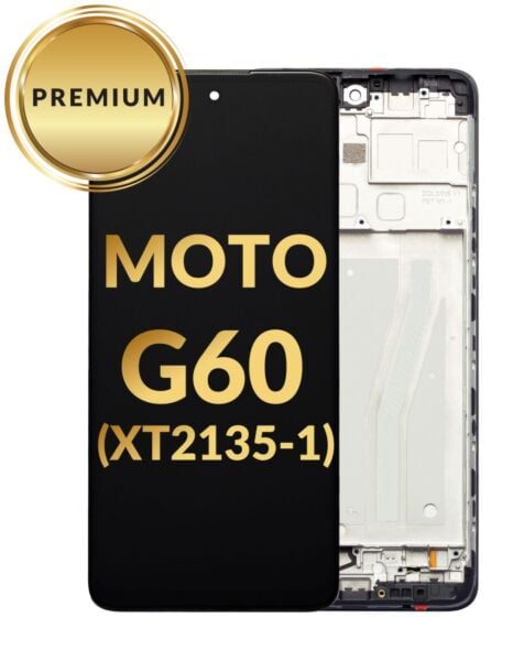Motorola Moto G60 (XT2135-1 / 2021) LCD Assembly w/ Frame (BLACK) (Premium / Refurbished)