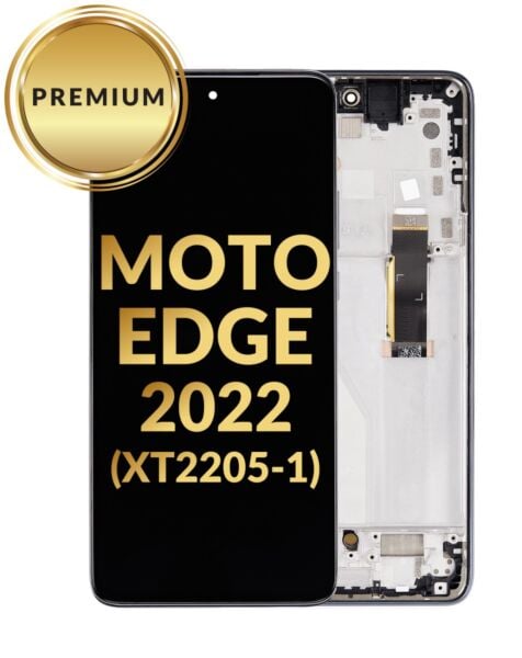Motorola Edge 2022 (XT2205-1) OLED Assembly w/ Frame (BLACK) (Premium/Refurbished)