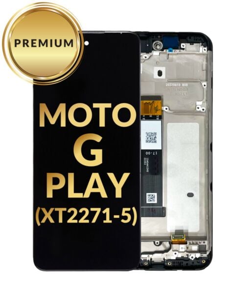 Motorola Moto G Play (XT2271-5 / 2023) LCD Assembly w/Frame (BLACK) (Premium/Refurbished)