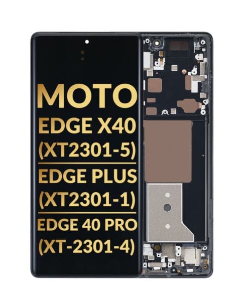 Motorola Edge X40 5G (XT2301-5 / 2023) / Edge Plus (XT2301-1 / 2023) / Edge 40 Pro (XT2301-4 / 2023) OLED Assembly w/Frame(Premium/Refurbished)(BLACK)