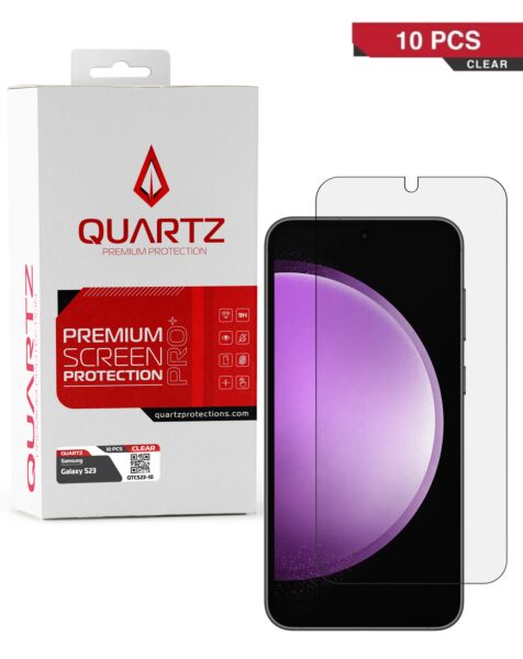 QUARTZ Clear Tempered Glass for Galaxy S23 (Pack of 10)