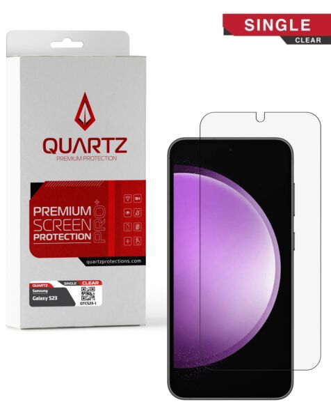 QUARTZ Clear Tempered Glass for Galaxy S23 (Single Pack)