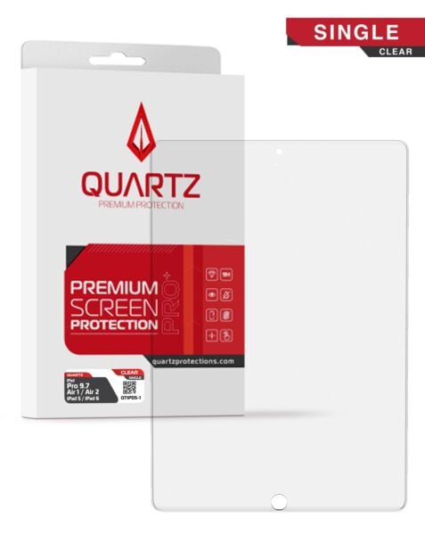 QUARTZ Clear Tempered Glass for iPad Pro 9.7 / Air 1 / Air 2 / iPad 5 / iPad 6 (Single Pack)