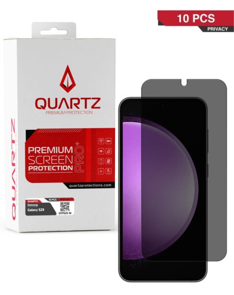 QUARTZ Privacy Tempered Glass for Galaxy S23 (Pack of 10)
