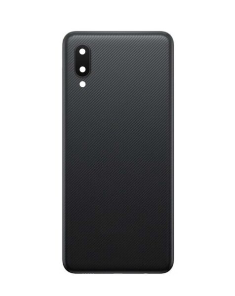 Galaxy A02 (A022 / 2020) Back Cover w/ Camera Lens & Adhesive (NO LOGO) (BLACK)