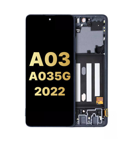 Galaxy A03 (A035G / 2021) LCD Assembly w/ Frame (BLACK)