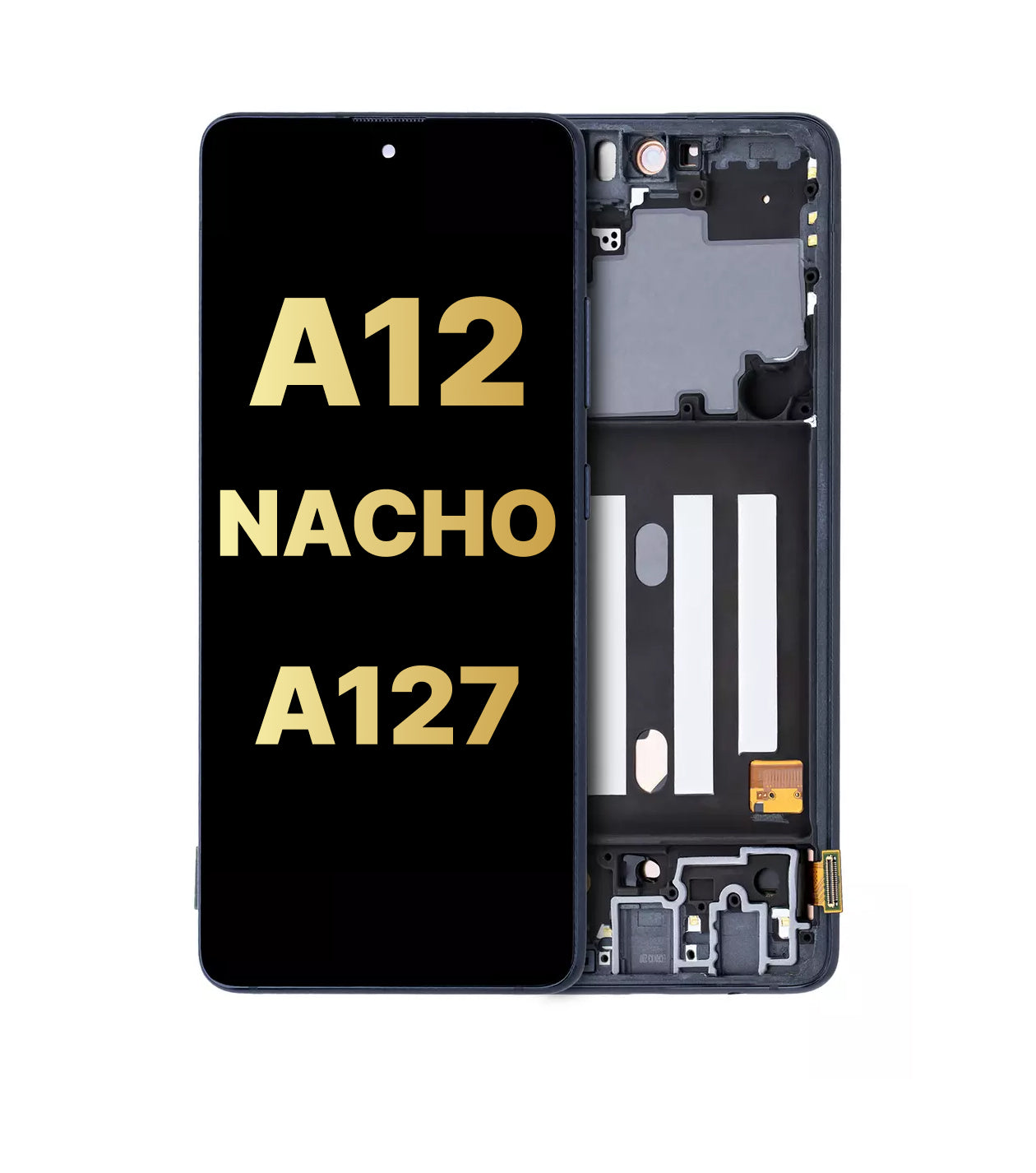 Galaxy A12 Nacho (A127 / 2021) LCD Assembly w/ Frame (BLACK)