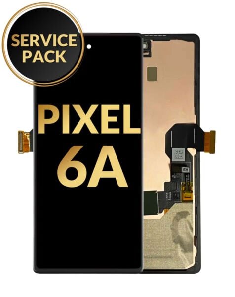 Google Pixel 6A OLED Assembly w/ Frame (With Fingerprint Sensor) (BLACK) (Service Pack)