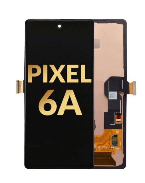 Google Pixel 6A OLED Assembly w/ Frame (Without Fingerprint Sensor) (BLACK) (Premium / Refurbished)