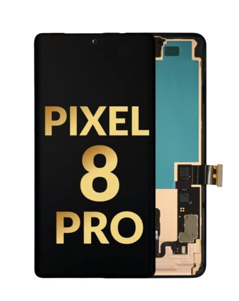 Google Pixel 8 Pro OLED Assembly w/ Frame (BLACK) (With Finger Print Sensor) (Service Pack)