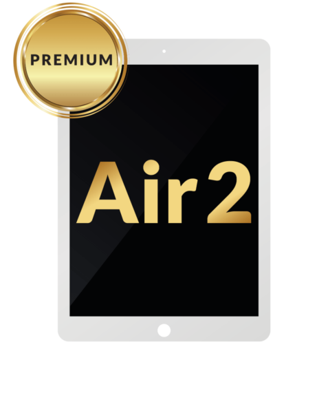 iPad Air 2 LCD Assembly (WHITE) (Sleep / Wake Sensor Flex Pre-Installed) (Premium / Refurbished)