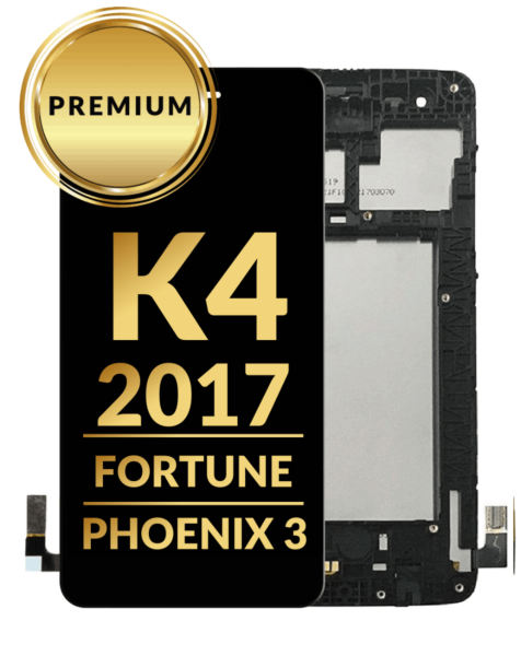 LG K4 (M150 / 2017) / Fortune M153 / Phoenix 3 M150 LCD Assembly w/ Frame (BLACK) (Premium / Refurbished)