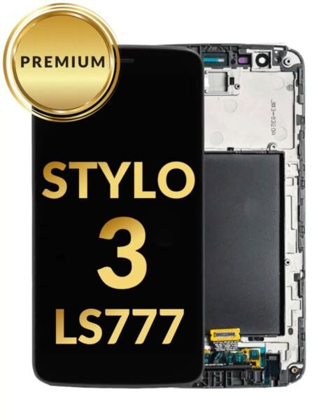 LG Stylo 3 (LS777) LCD Assembly w/ Frame (BLACK) (Premium / Refurbished)