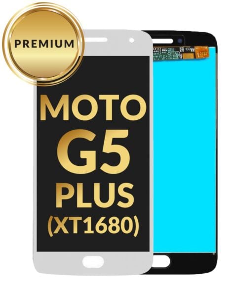 Motorola Moto G5 Plus (XT1680) LCD Assembly (WHITE) (Premium/Refurbished)