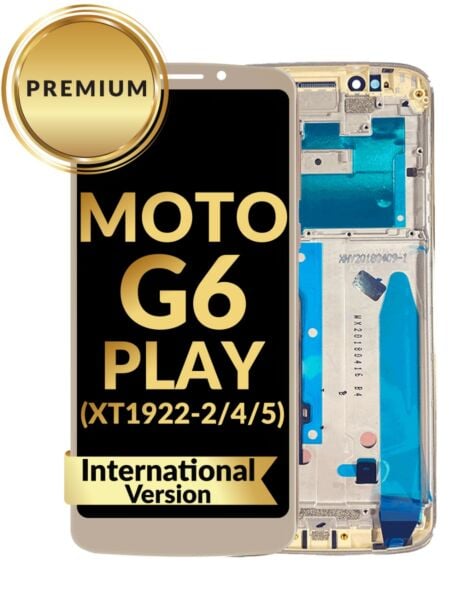 Motorola Moto G6 Play (XT1922-2-4-5) LCD Assembly w/Frame (GOLD) (International Version) (Premium / Refurbished)