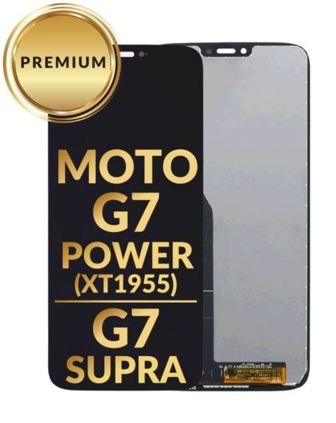 Motorola Moto G7 Power / G7 Supra (XT1955) LCD Assembly (BLACK) (Premium / Refurbished) (US Version / Size: 157mm)