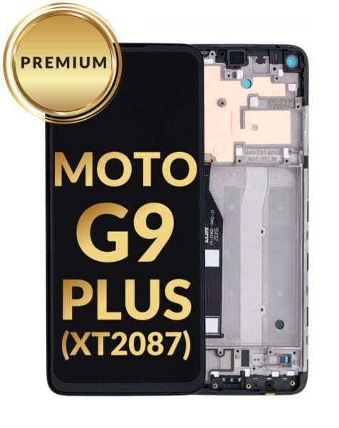 Motorola Moto G9 Plus (XT2087) LCD Assembly w/Frame (BLACK) (Premium/Refurbished)