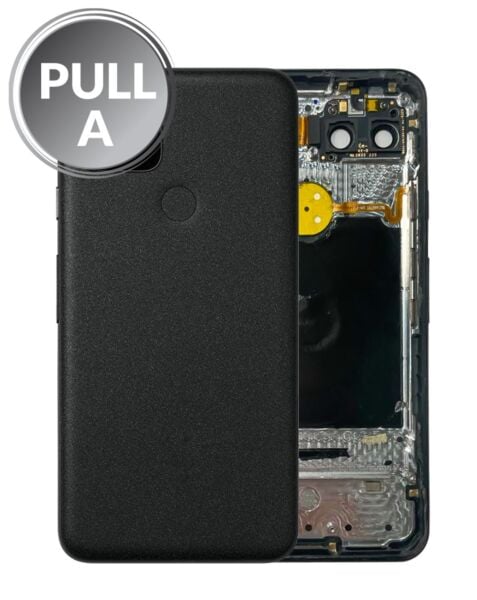 Google Pixel 5 Back Housing Frame w/ Small Components Pre-Installed (BLACK) (OEM Pull A Grade)