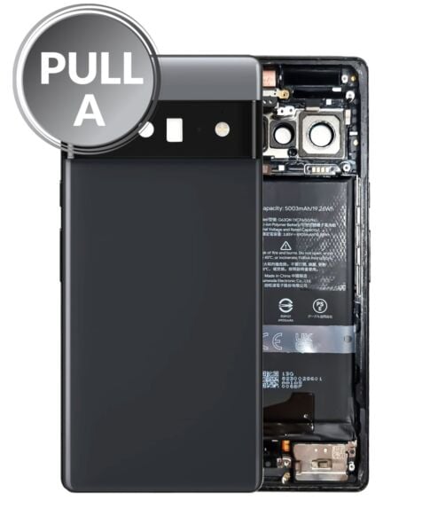 Google Pixel 6 Pro Back Housing Frame w/ Small Components Pre-Installed (BLACK) (OEM Pull A Grade)