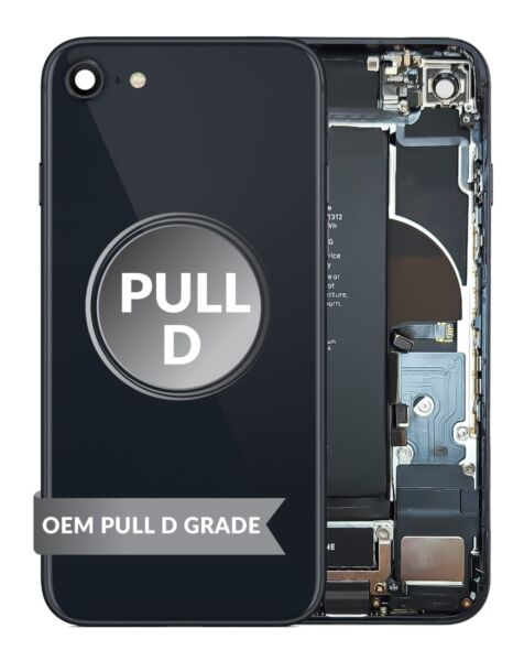 iPhone SE (2020) Back Housing w/ Small Parts & Battery (BLACK) (OEM Pull D Grade)