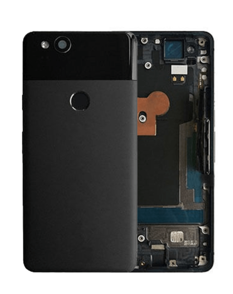 Google Pixel 2 Back Housing Frame w/ Small Components Pre-Installed (NO LOGO) (BLACK)