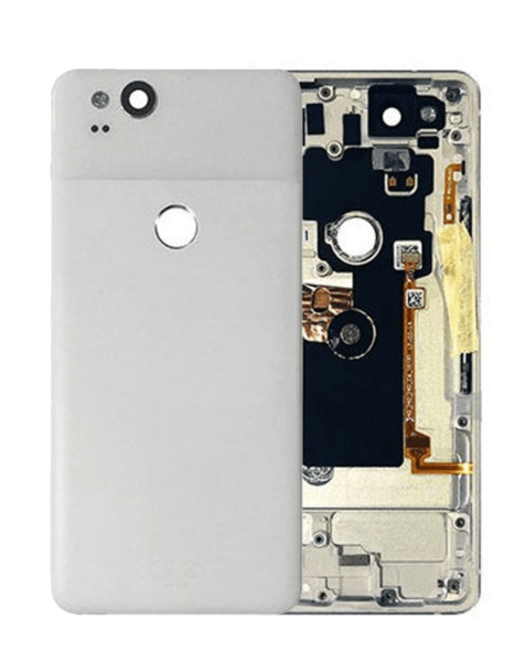 Google Pixel 2 Back Housing Frame w/ Small Components Pre-Installed (NO LOGO) (WHITE)