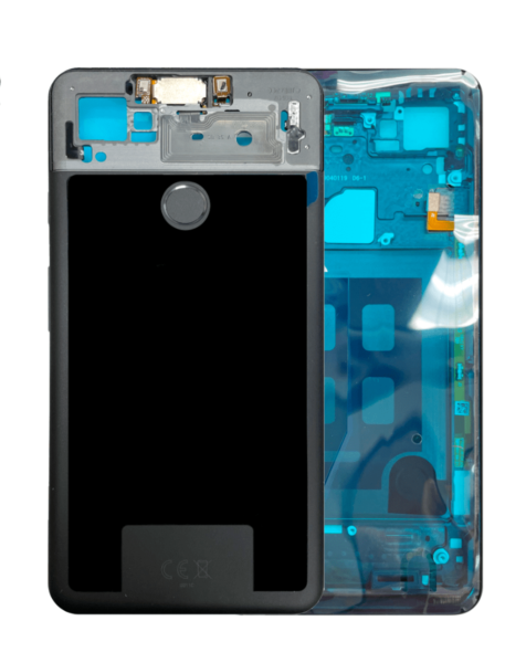 Google Pixel 2 XL Back Housing Frame w/ Small Components Pre-Installed (NO LOGO) (BLACK)