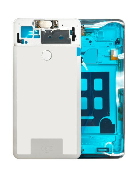 Google Pixel 2 XL Back Housing Frame w/Small Components Pre-Installed (NO LOGO) (WHITE)