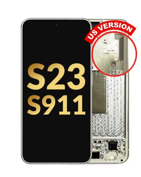 Galaxy S23 5G S911 Screen Assembly w/ Frame (CREAM) (US & International Version) (Premium / Refurbished)