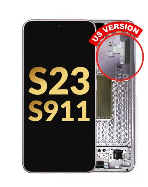 Galaxy S23 5G S911 Screen Assembly w/ Frame (LAVANDER) (US & International Version) (Premium / Refurbished)