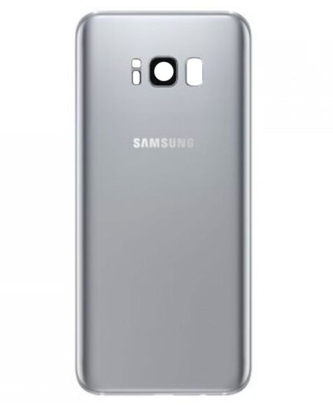 Galaxy S8 Back Glass w/ Camera Lens & Adhesive (SILVER) (Premium Service Pack)