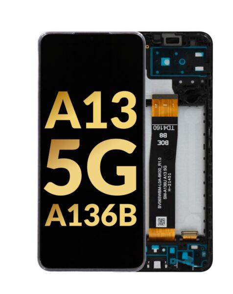 Galaxy A13 5G (A136B / 2022 ) OLED Assembly w/ Frame (BLACK)