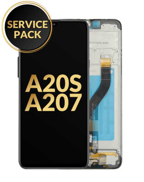 Galaxy A20s (A207 / 2019) LCD Assembly w/ Frame (BLACK) (Service Pack)