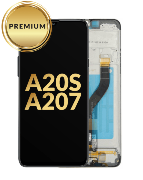Galaxy A20s (A207 / 2019) LCD Assembly w/ Frame (BLACK) (Premium / Refurbished)