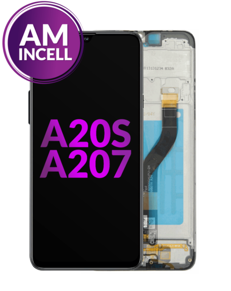 Galaxy A20s (A207 / 2019) LCD Assembly w/ Frame (BLACK) (Aftermarket INCELL)