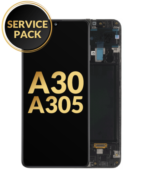 Galaxy A30 (A305 / 2019) OLED Assembly w/ Frame (BLACK) (Service Pack)