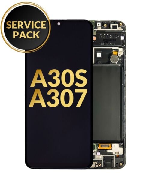 Galaxy A30s (A307 / 2019) OLED Assembly w/ Frame (BLACK) (Service Pack)