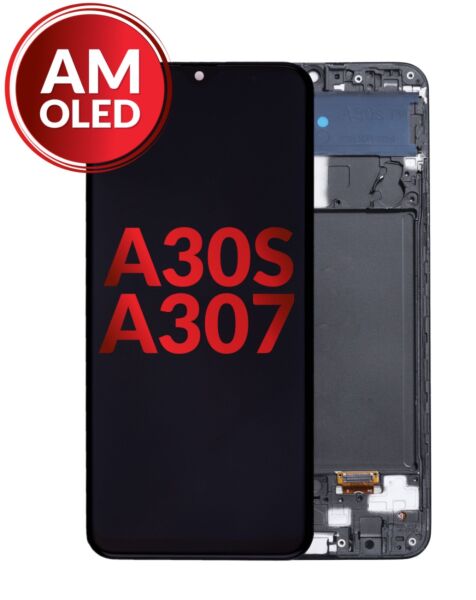 Galaxy A30S (A307 / 2019) OLED Assembly w/ Frame (BLACK) (Aftermarket OLED)