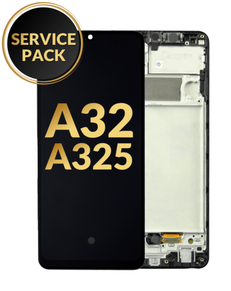 Galaxy A32 4G (A325 / 2021) LCD Assembly w/ Frame (BLACK) (Service Pack)