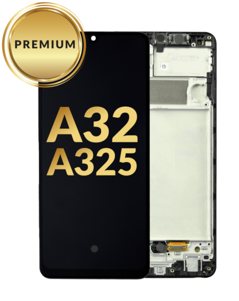 Galaxy A32 (A325 / 2021) OLED Assembly w/ Frame (BLACK) (Premium / Refurbished)