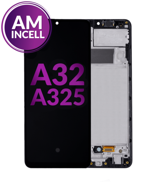 Galaxy A32 (A325 / 2021) LCD Assembly w/ Frame (BLACK) (Without Finger Print Sensor) (Aftermarket INCELL)