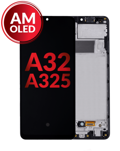Galaxy A32 (A325 / 2021) OLED Assembly w/ Frame (BLACK) (Aftermarket OLED)