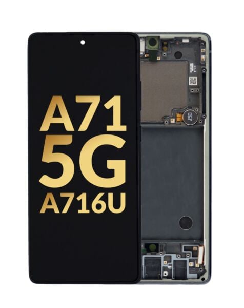 Galaxy A71 5G (A716U / 2020) OLED Assembly w/ Frame (BLACK) (Service Pack)