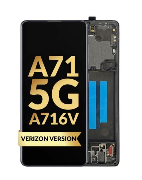 Galaxy A71 5G (A716U / 2020) OLED Assembly w/ Frame (Verizon Only) (BLACK) (Service Pack)