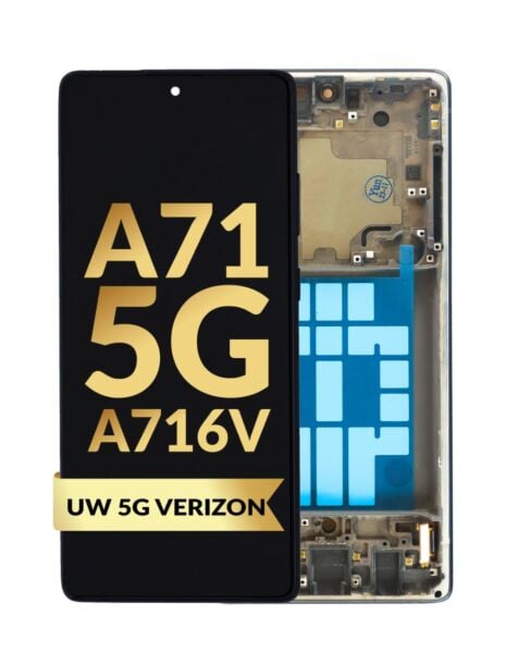 Galaxy A71 5G ( A716V UW 5G Verizon 2020) OLED Assembly w/ Frame (BLACK) (Premium / Refurbished)