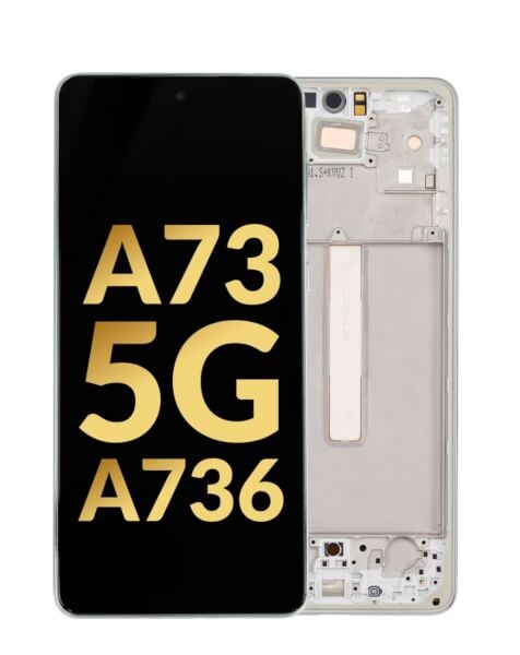 Galaxy A73 5G (A736 / 2022) OLED Assembly w/ Frame (WHITE) (Premium / Refurbished)