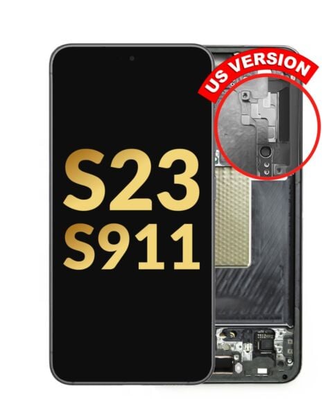 Galaxy S23 5G S911 Screen Assembly w/ Frame (PHANTOM BLACK) (US & International Version) (Service Pack)
