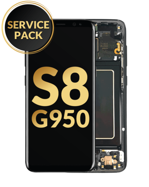 Galaxy S8 (G950) OLED Assembly w/ Frame (MIDNIGHT BLACK) (Service Pack)