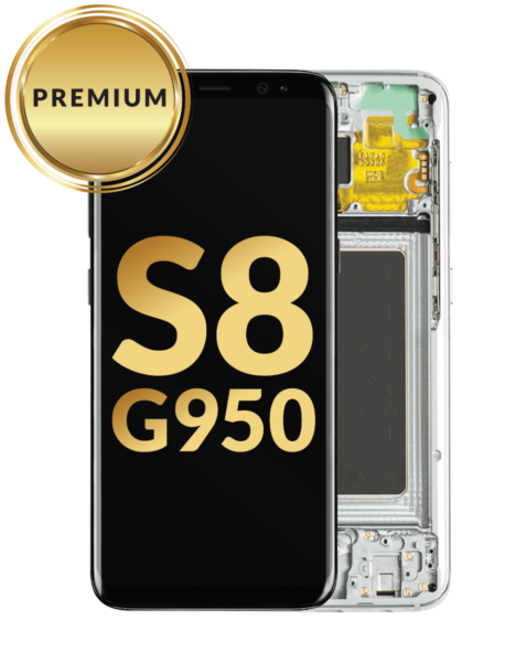 Galaxy S8 (G950) OLED Assembly w/ Frame (ARCTIC SILVER) (Premium / Refurbished)